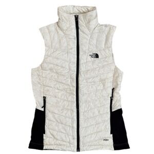 The North Face Down Puffer Vest 700 Fill Lightweight White Black Women's Small